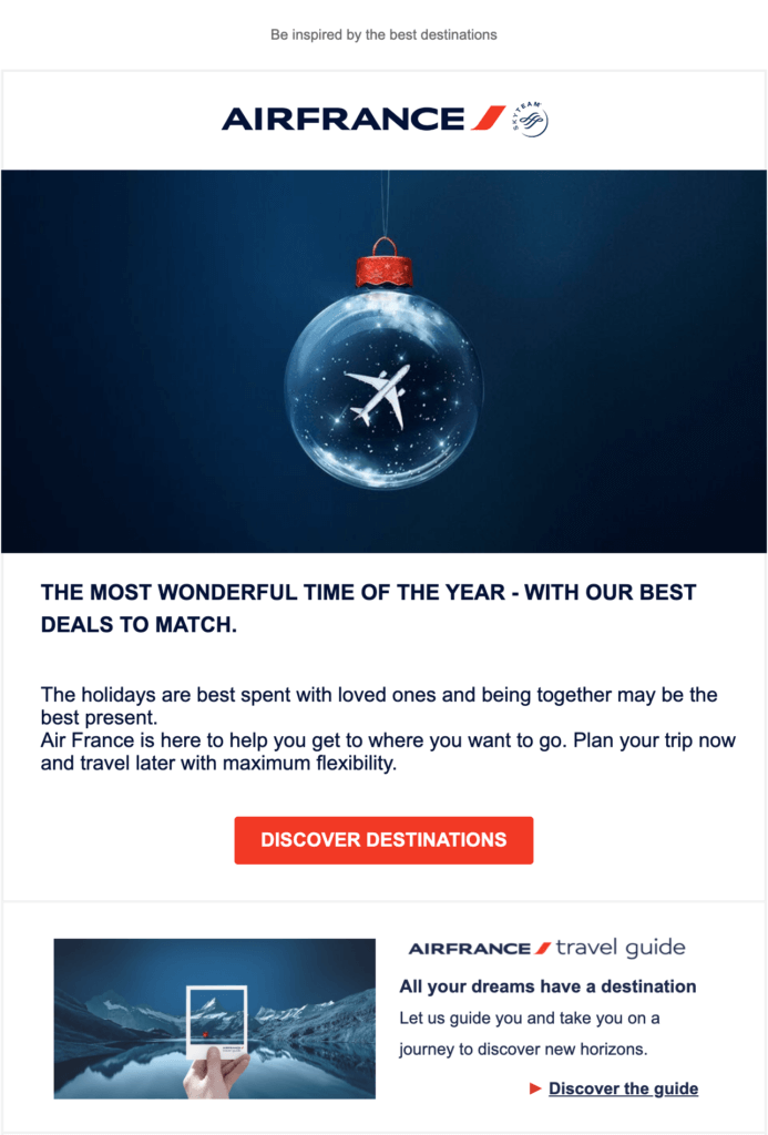 air france newsletter without image personalization