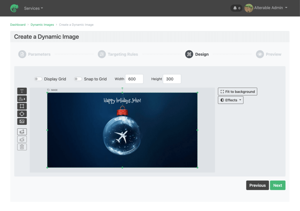 design a dynamic image in alterable UI