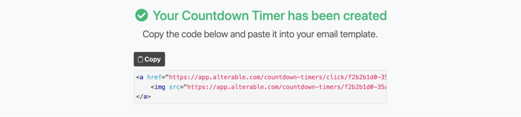 code for omnisend countdown timer