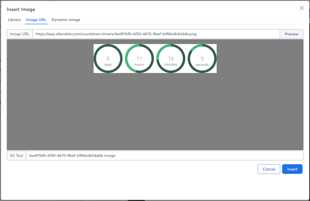 insert image using image url in constant contact
