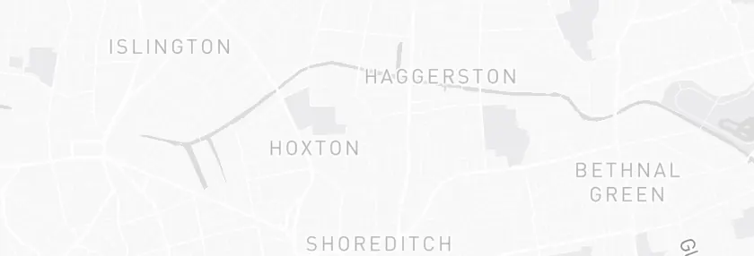 Street map of Islington and Shoreditch, London