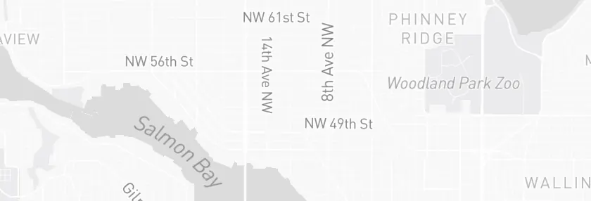 Street map of Ballard and Fremont, Seattle