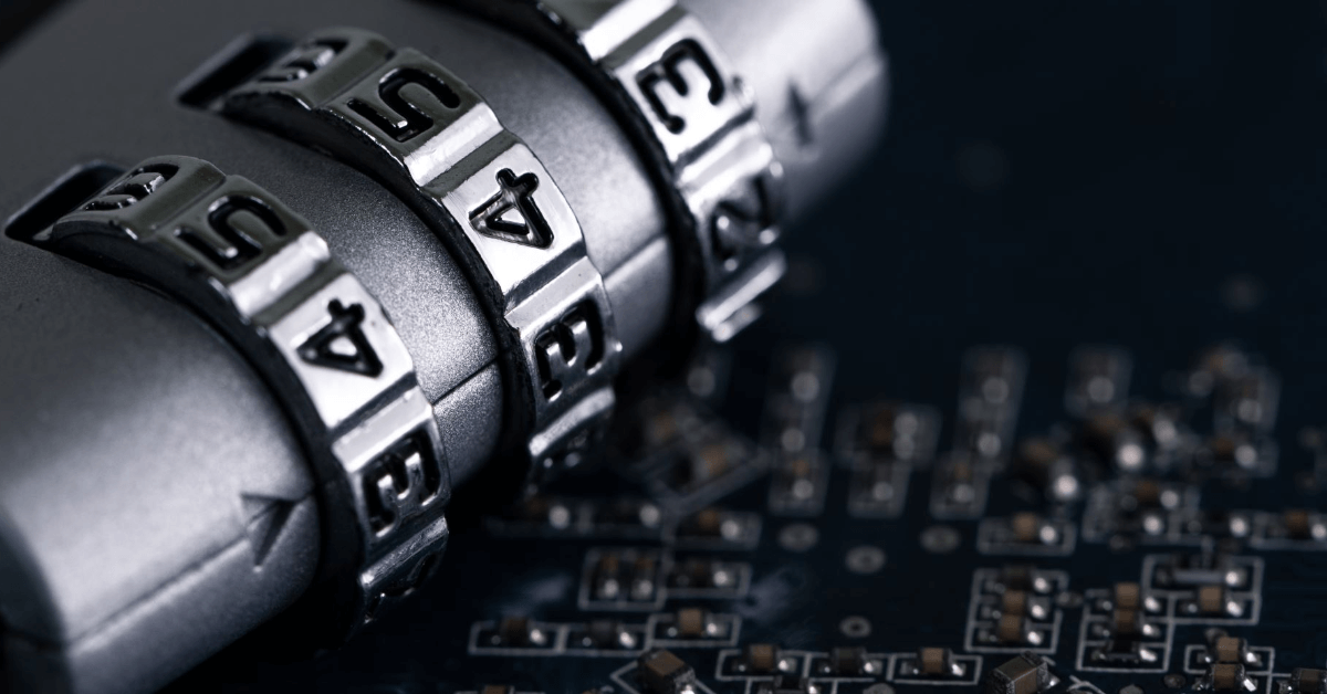 a lock sitting on a PCB