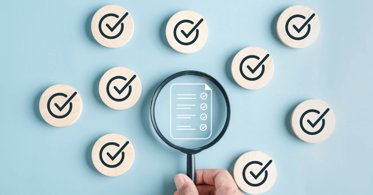wooden checkmarks and zooming on a list
