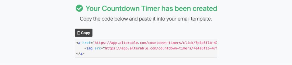 alterable code to integrate a countdown timer in brevo
