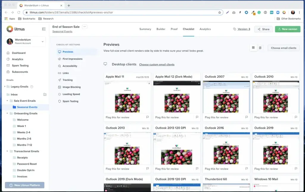 The same email rendering differently across different platforms